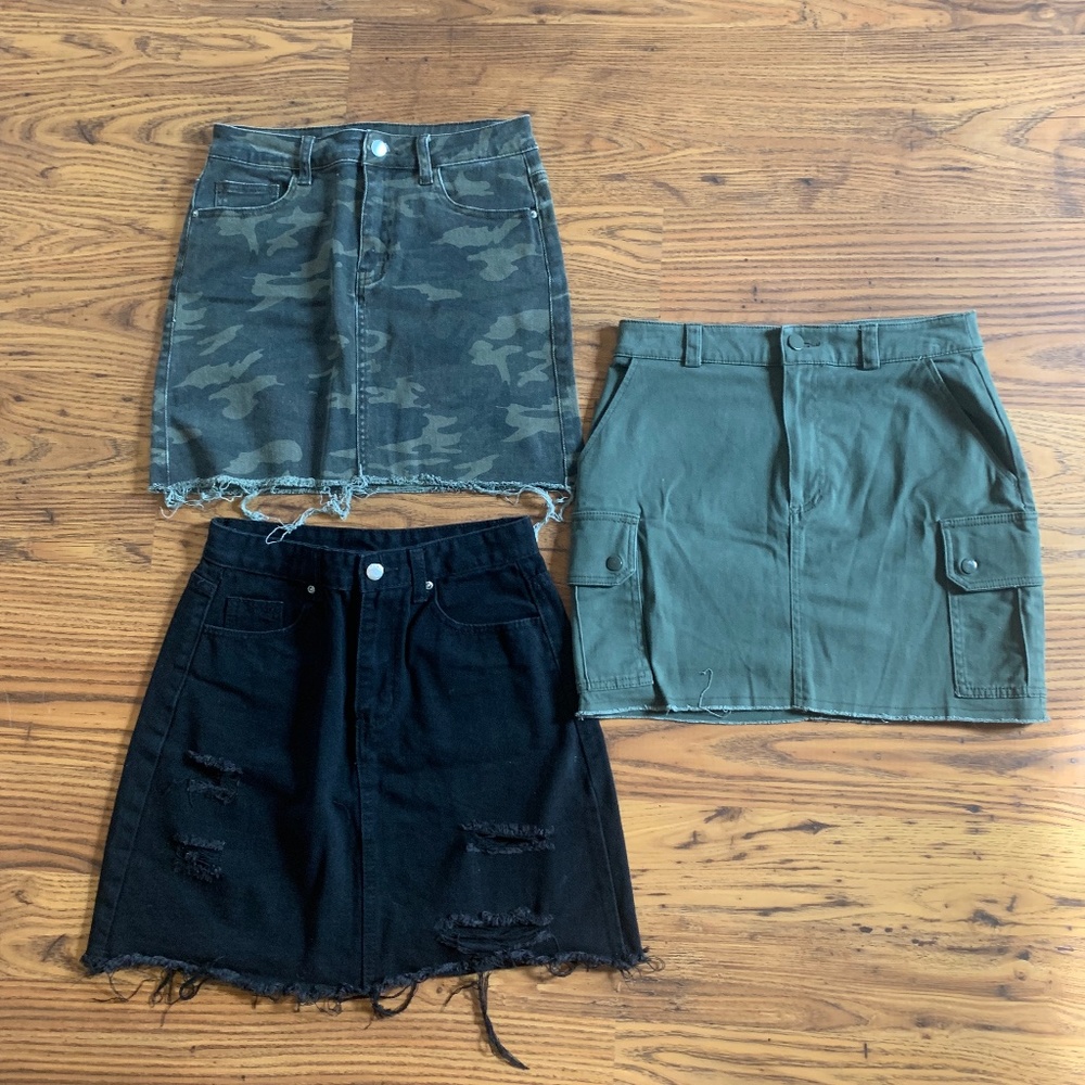 Bundle of Denim mini skirts size small